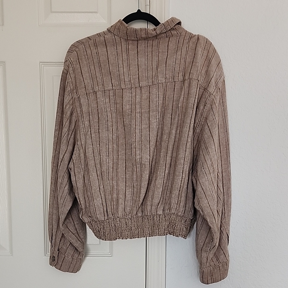 Retro Style Striped Button-Up Jacket Large - Picture 8 of 8